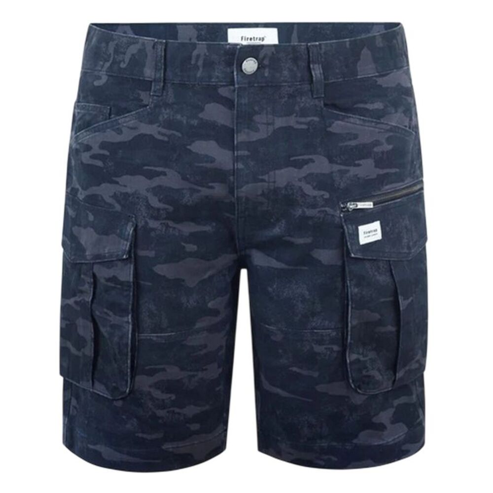 Firetrap Mens Logo Regular Shorts / Black Camo